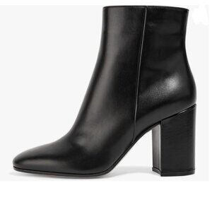 Black Women Pointed Toe Chunky High Heel Handmade Ankle Booties Elegant Boots